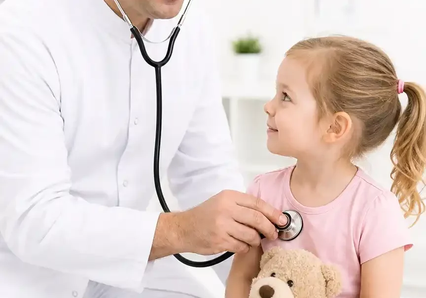 Dr. Bokodi Géza Miklós gyermekkardiológus vizsgálat közben – Lotusz Medical Center
